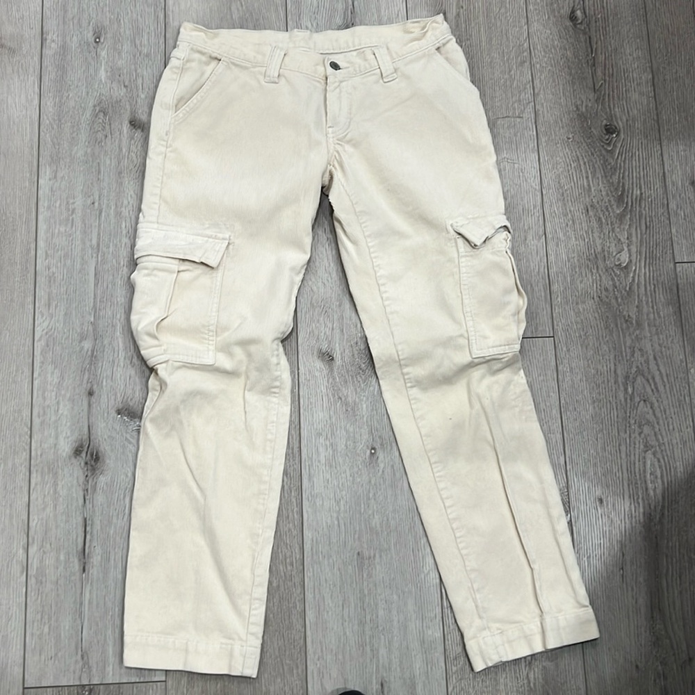 J Galt Cream color corduroy cargo pants.